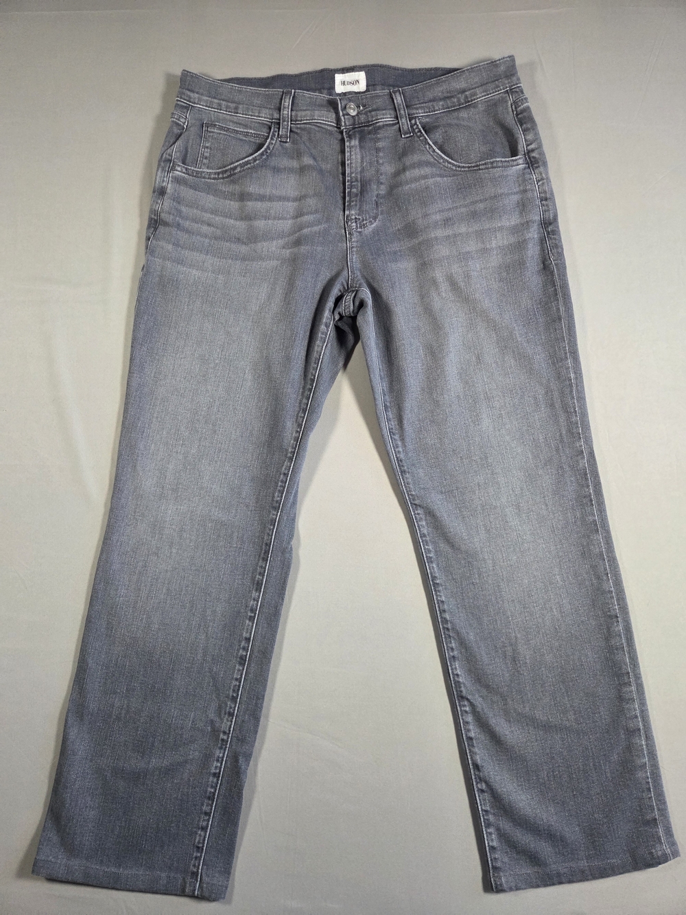 Hudson Jeans Men’s Gray Straight-Leg Jeans Excellent